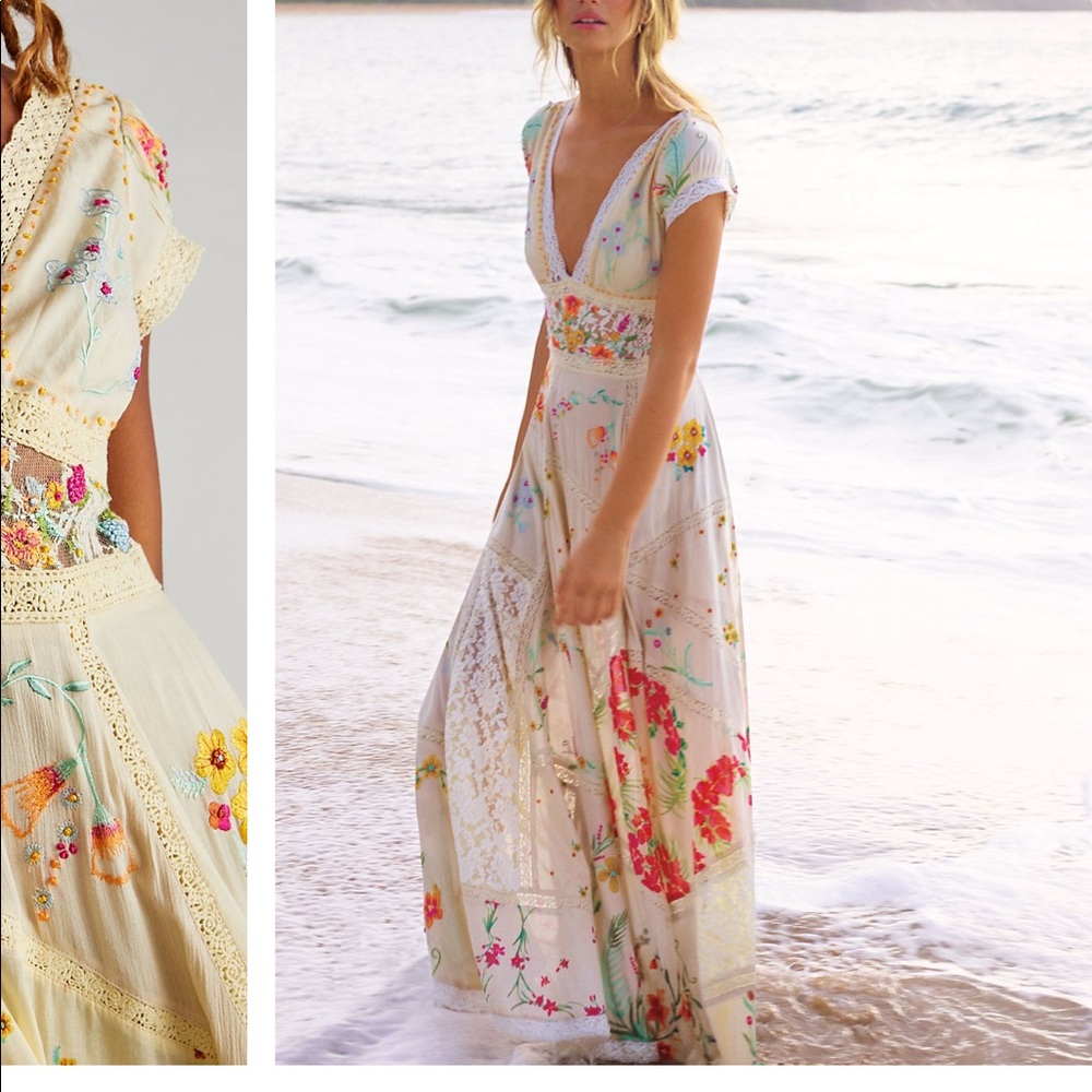 Free People Hibiscus Heaven Maxi Dress M